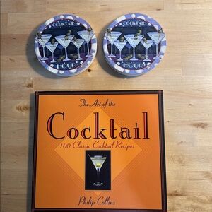 The Art of the Cocktail Book 100 Recipes & 4 Cocktail Hour Stone Coasters